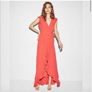 Elegant Coral Maxi Dress